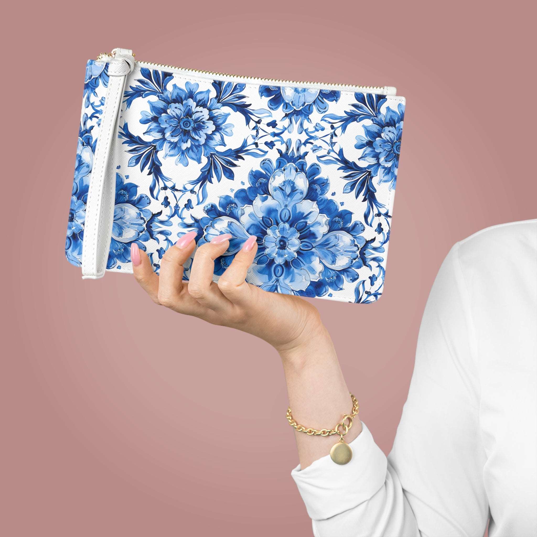 Blue Floral II Clutch Bag